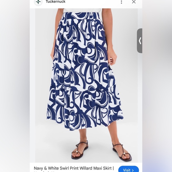 Tuckernuck Dresses & Skirts - NWT Hyacinth House Navy & White Swirl Print Maxi Skirt - Tuckernuck